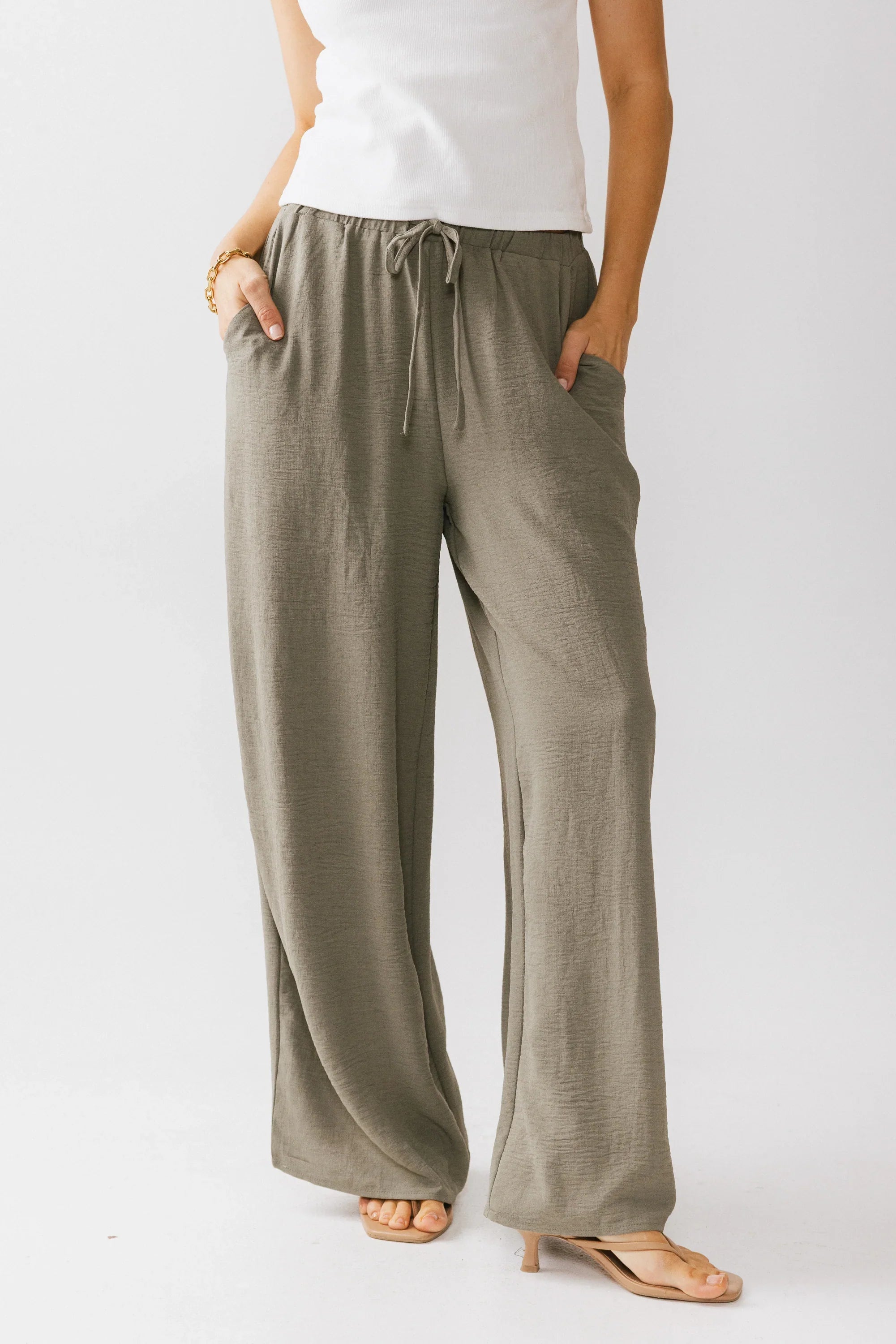 Salma Wide Leg Pants in Olive
