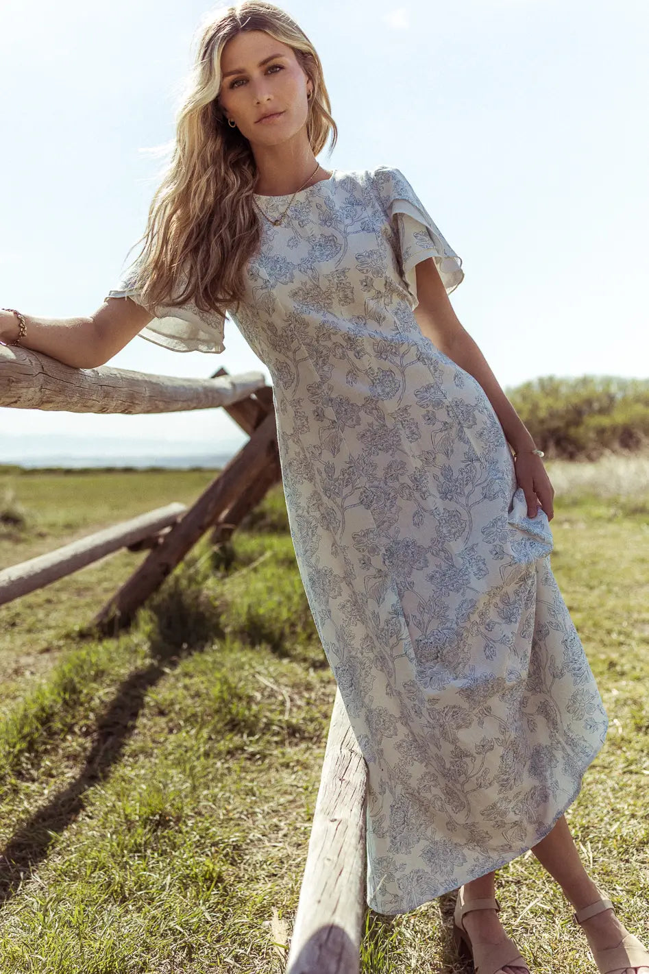 Bethie Petal Sleeve Maxi Dress