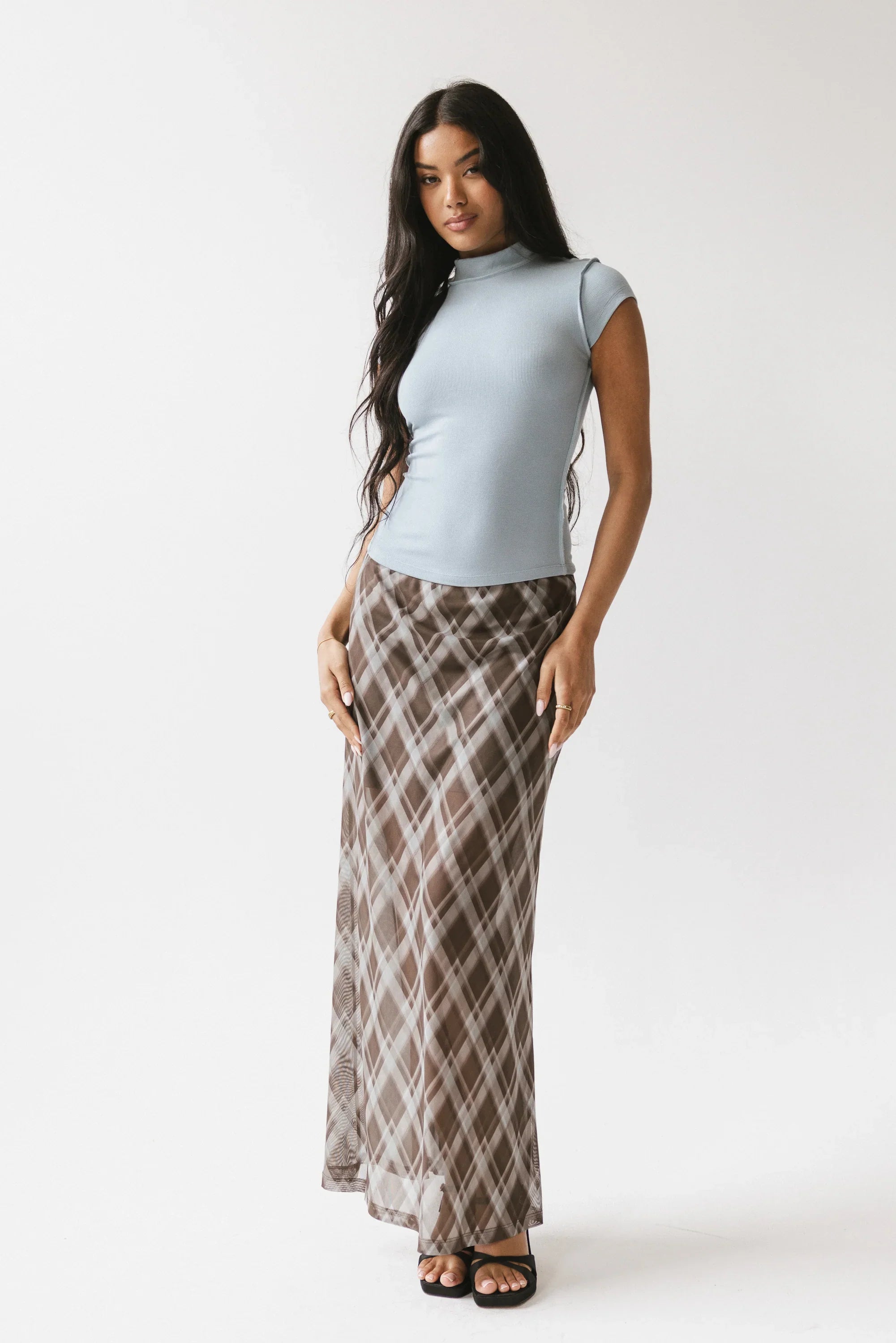 Cecily Plaid Midi Skirt FINAL SALE