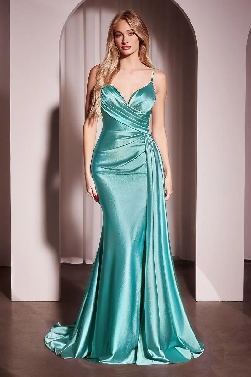 Brooklyn Gown Satin Fit Flare Formal Evening Dress