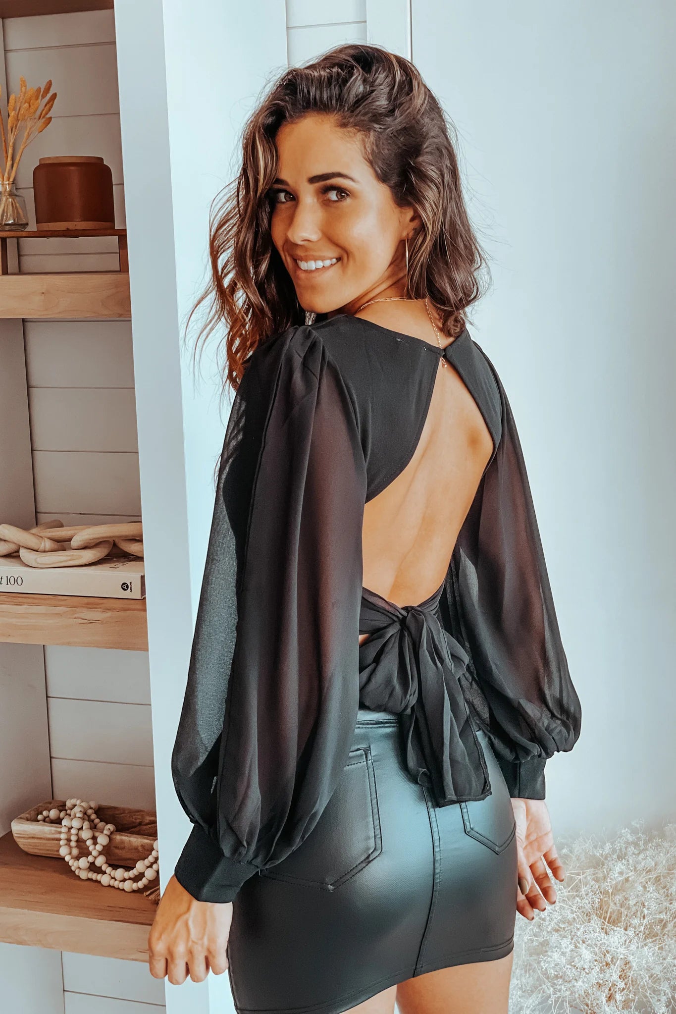 Black Sweetheart Neck Crop Top With Open Back