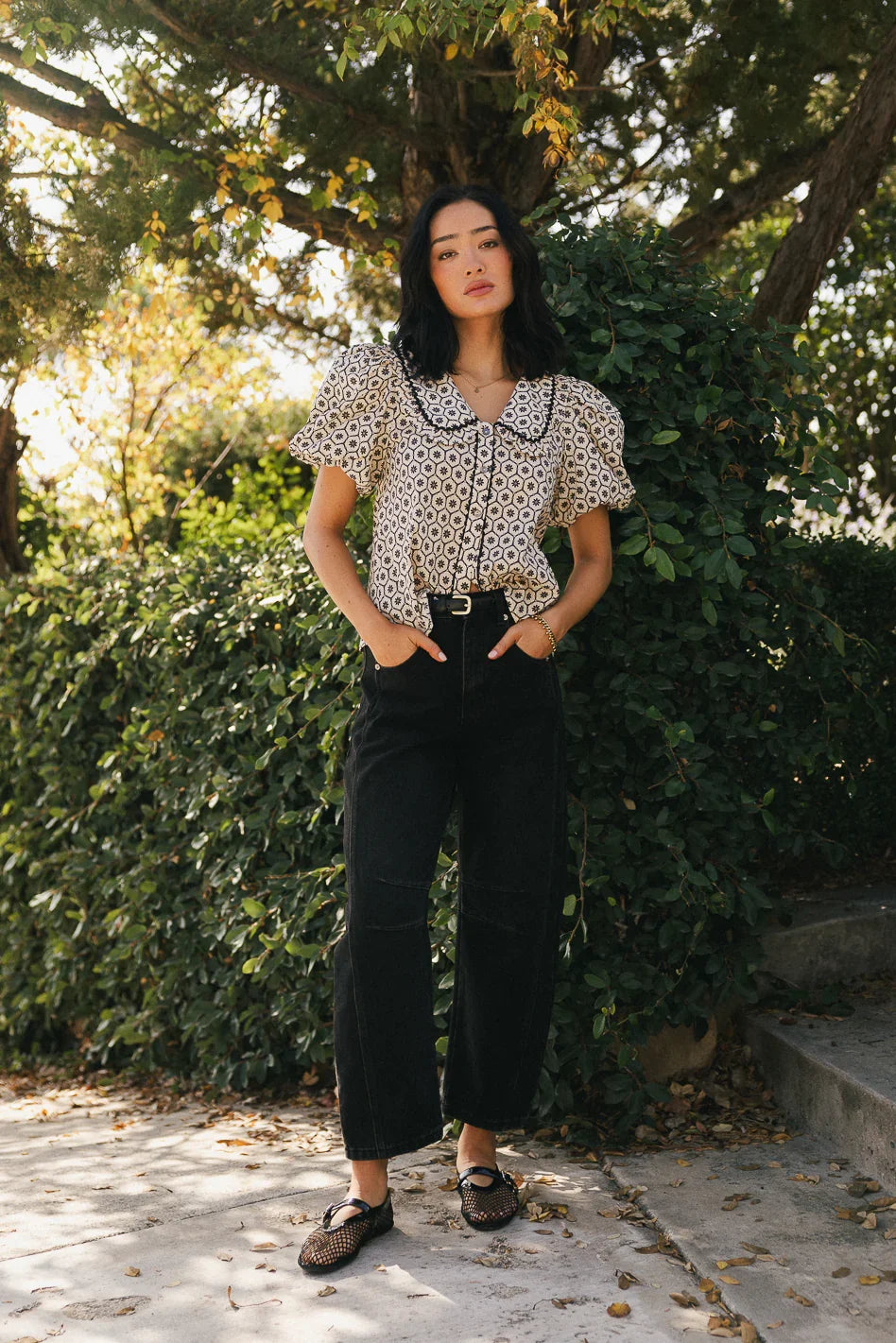 Tikoa Collared Floral Top