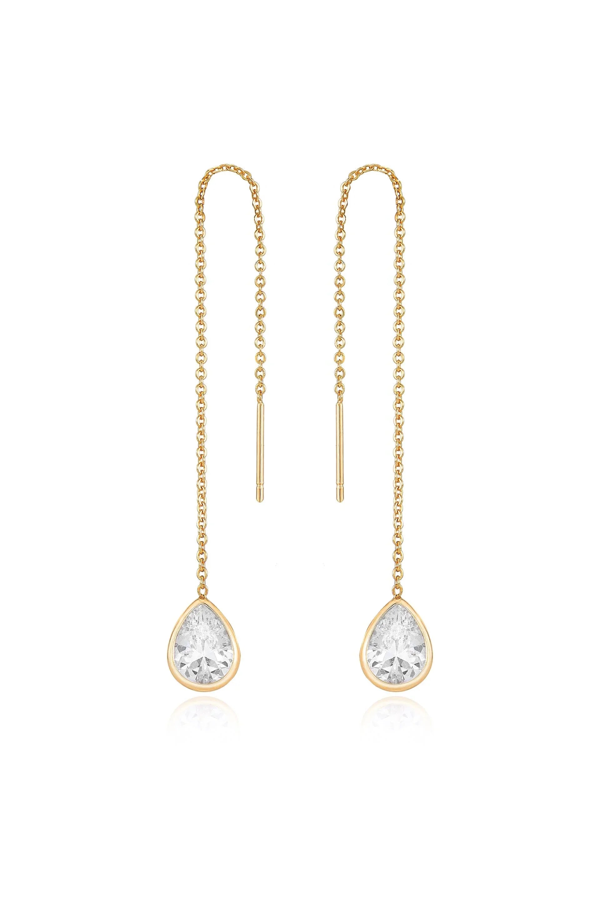 Barely There Chain and Crystal Dangle Earrings