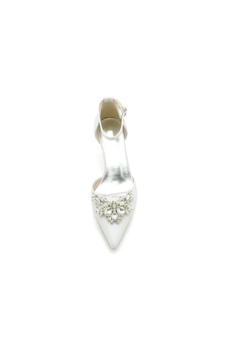 Stiletto Heel Glitter Crystal Wedding Shoes with Rhinestone