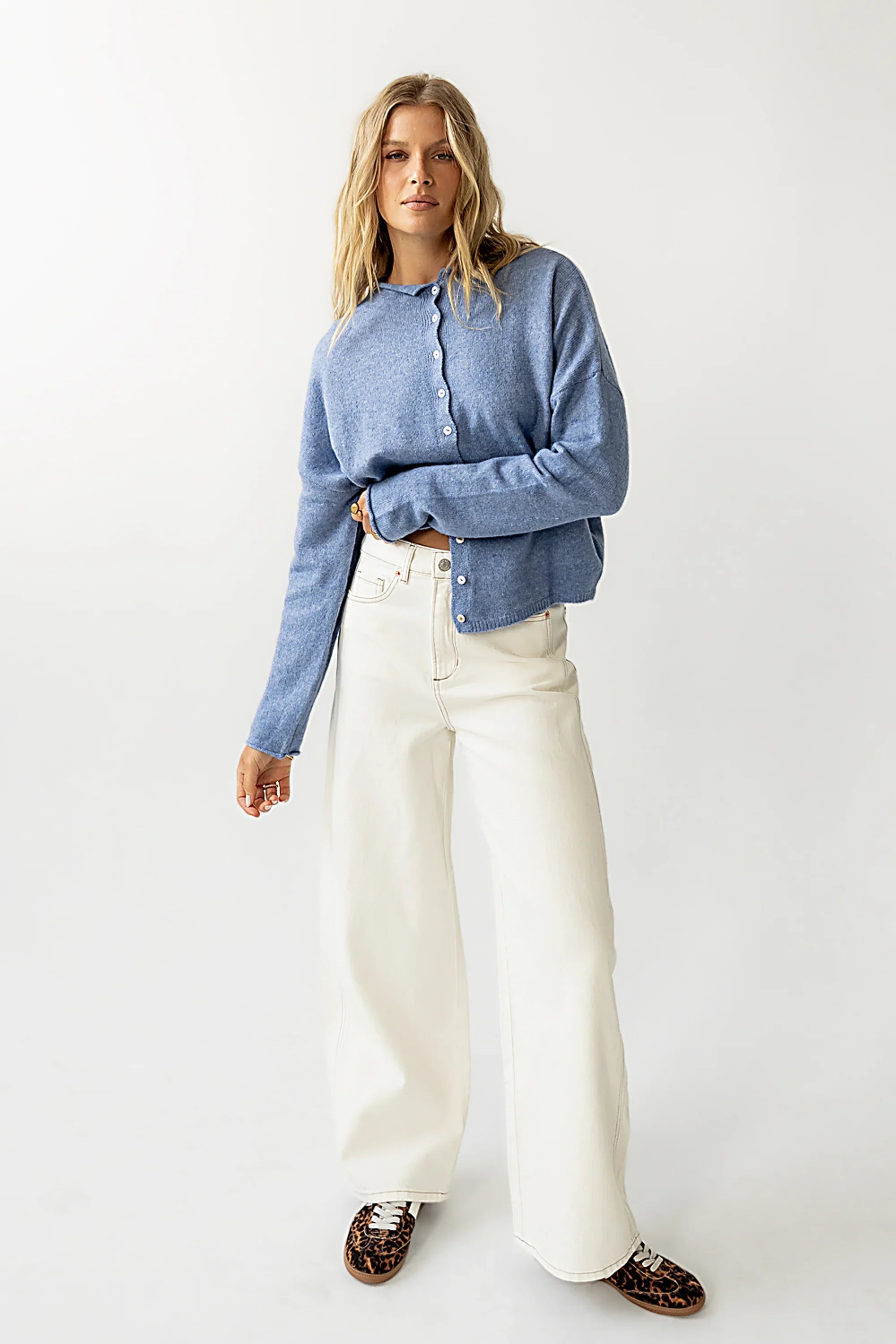 Eden Baggy Jeans in Ecru FINAL SALE