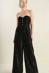 Sorelle Jumpsuit Black Sequin