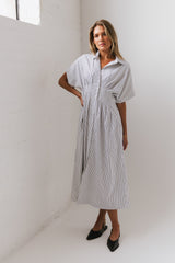 Collins Striped Maxi Dress in White