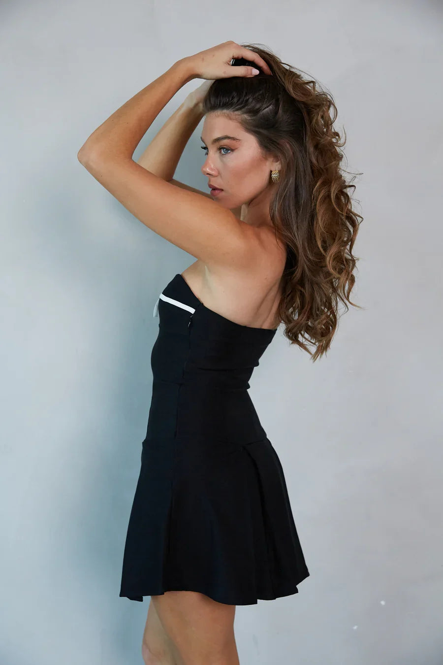 Loren Bow Fit and Flare Mini Dress