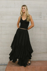 Augusta Handkerchief Skirt in Black FINAL SALE