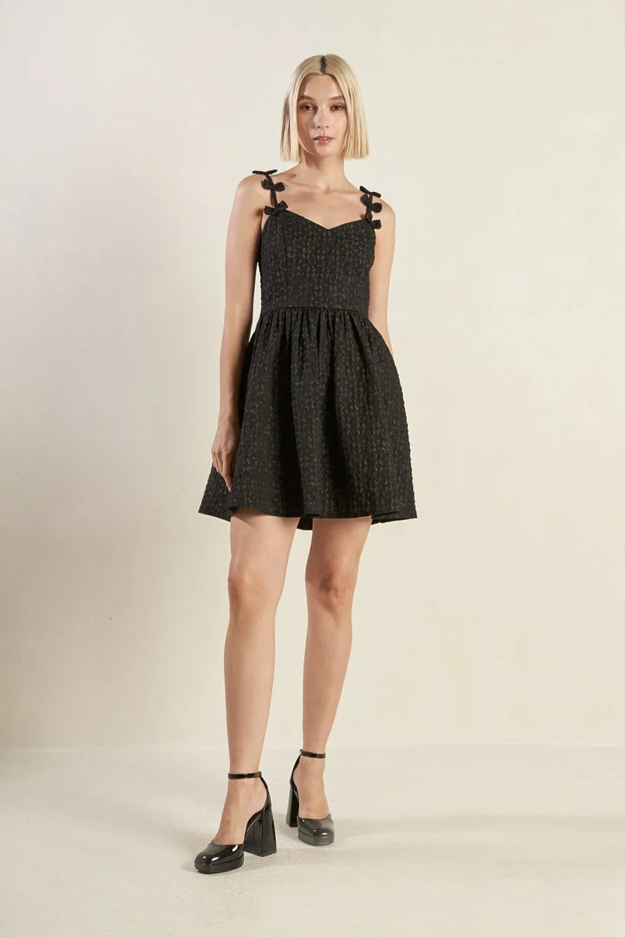 COVETED SWEETNESS BOW DETAIL MINI DRESS