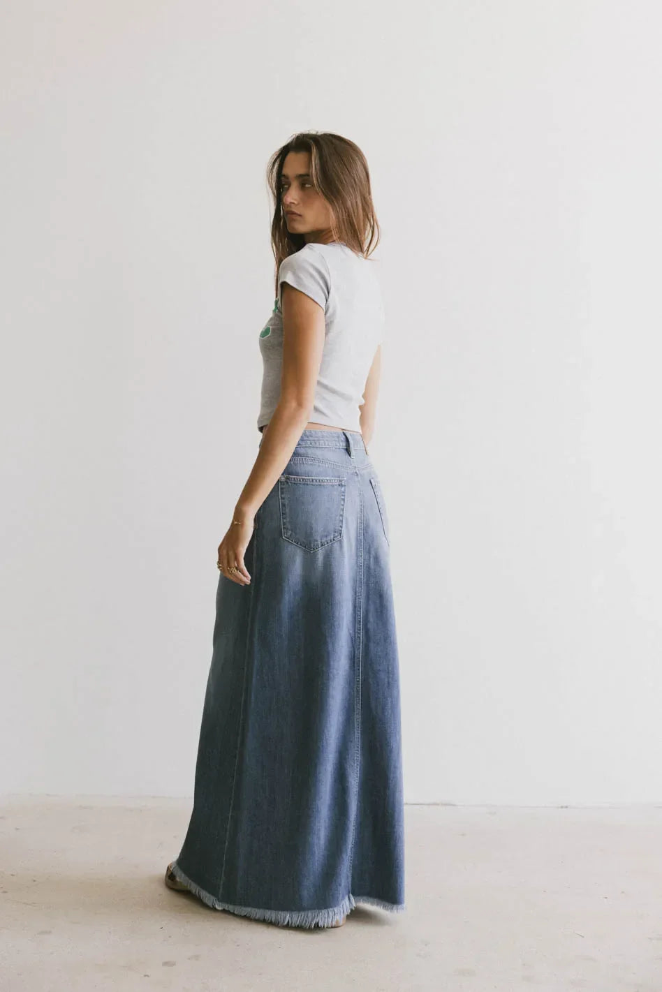 Heather Denim Maxi Skirt FINAL SALE