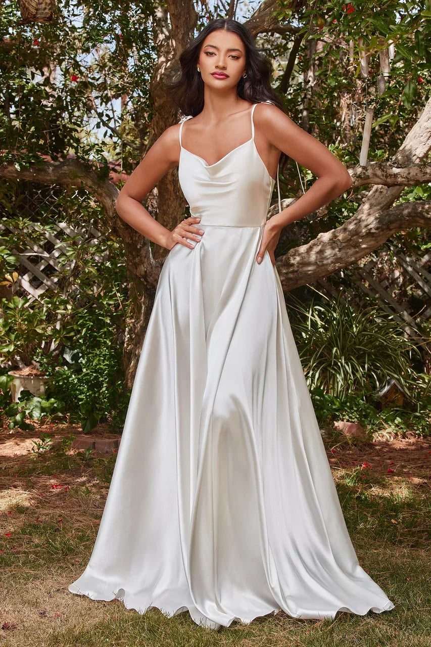 Lottie Gown Off White SATIN A LINE DRESS