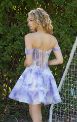 TWYLA A LINE MINI DRESS LILAC