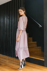Willa Sleeved Ruffle Dress in Lavender