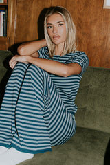 Ireland Striped Wide Leg Pants in Blue FINAL SALE