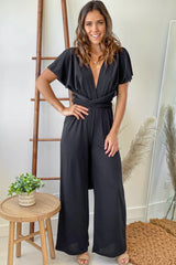 Black Multi Tie Jumpsuit