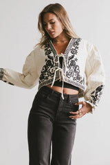 Benja Embroidered Jacket in Ivory FINAL SALE