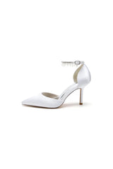 Pointed Toe Wedding Heels with Pearl Tassel