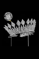 Silver Large 5A Cubic Zirconia Round Tiara