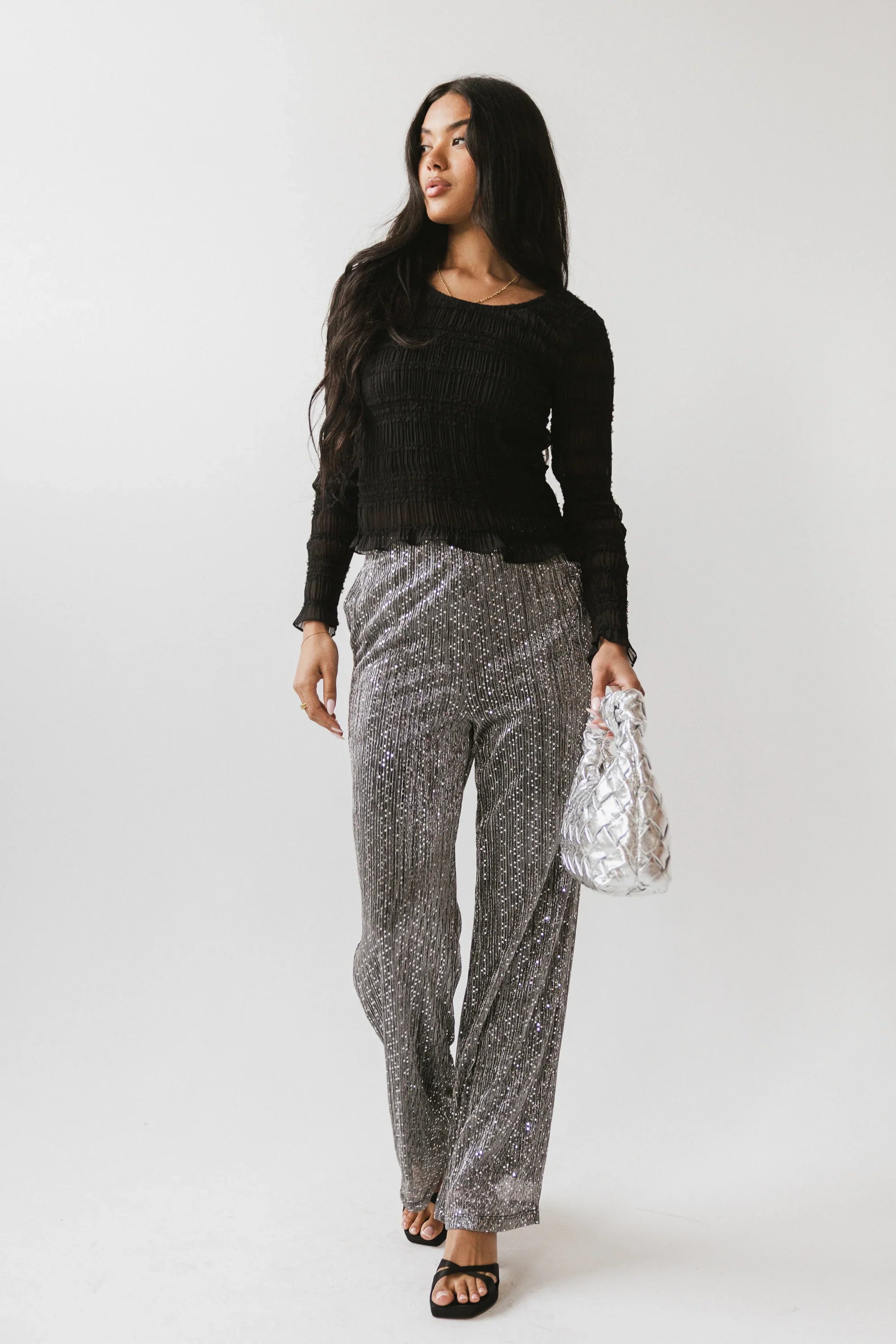 Opie Smocked Top in Black FINAL SALE