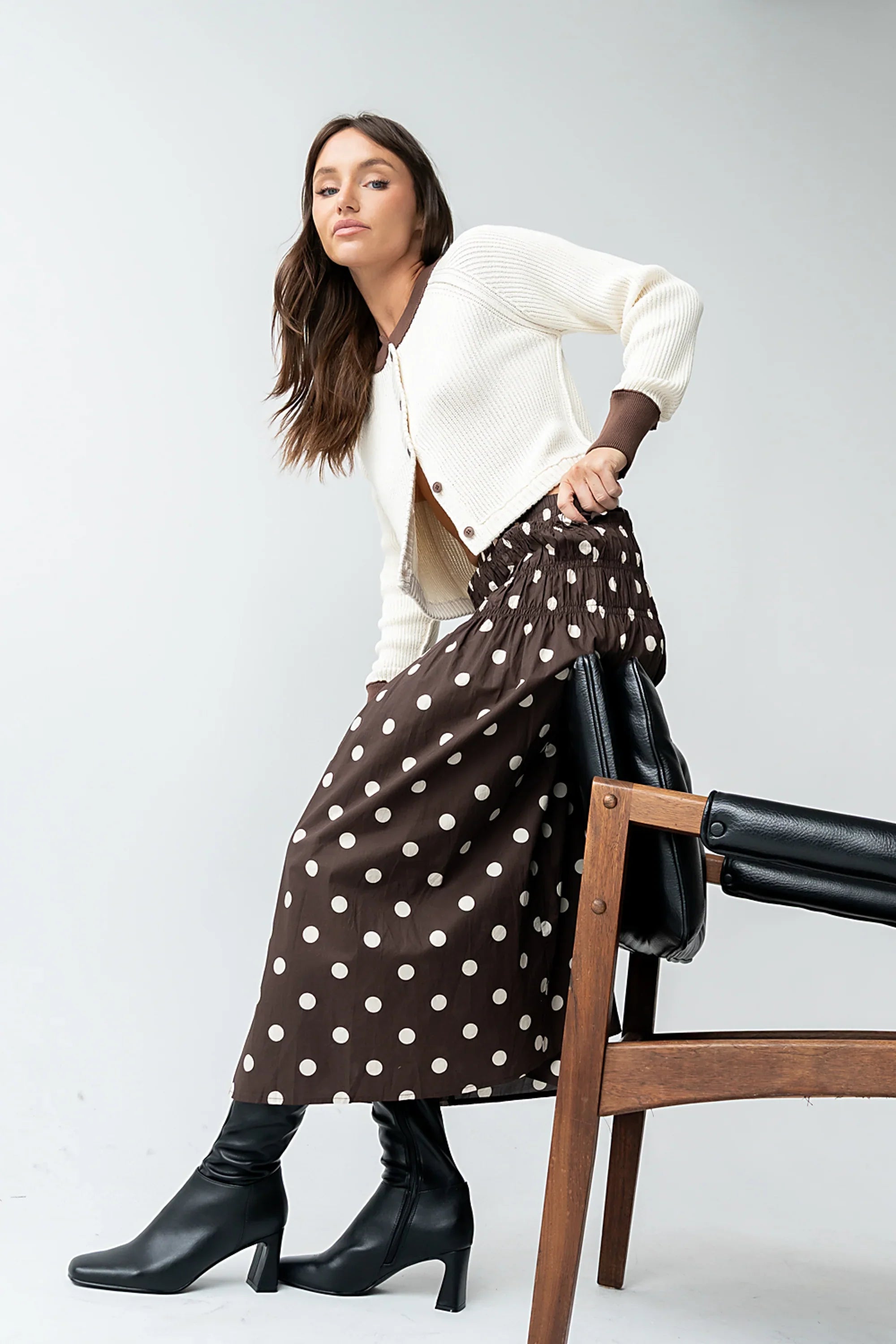 Ricky Polka Dot Midi Skirt