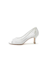 Peep Toe Slip on Mesh Stiletto Heels