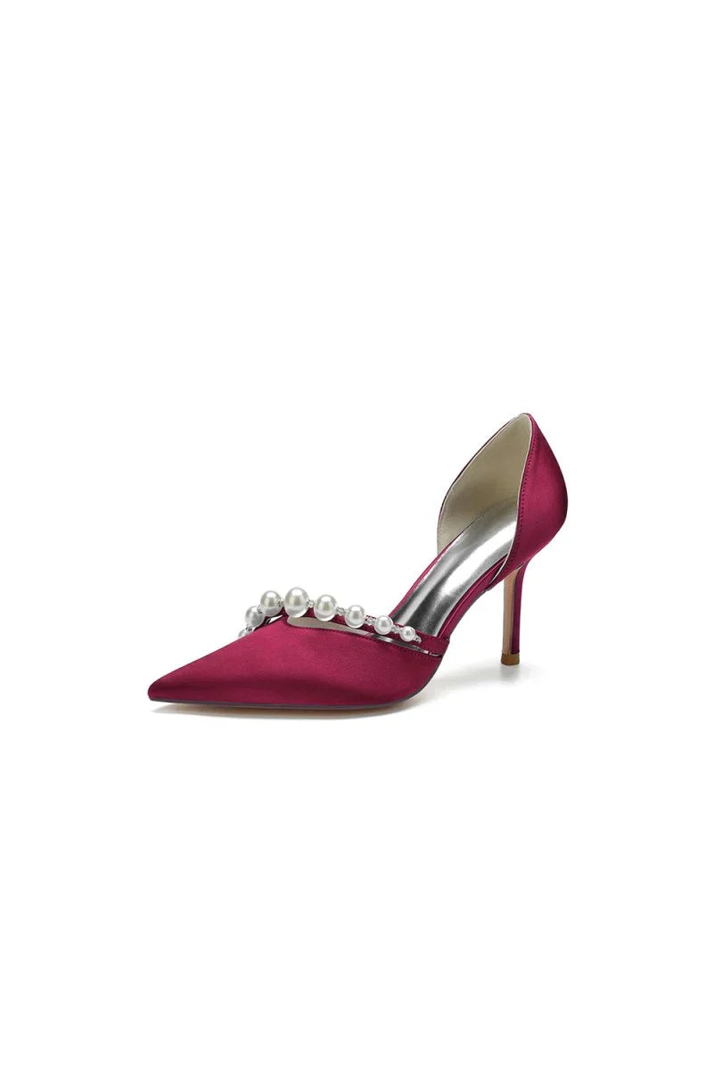 Cocktail Pointed Toe Pearl Heels