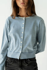 Edesse Striped Cardigan in Blue
