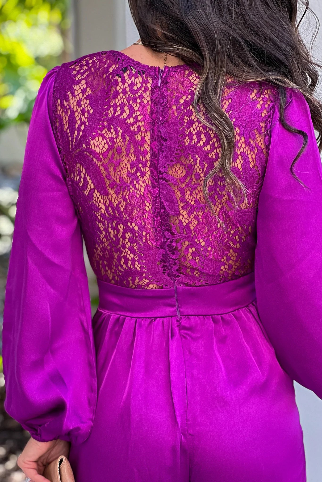 Orchid Satin Jumpsuit With Pockets