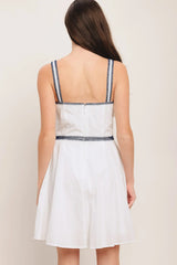 SUMMER EMBROIDERED MINI DRESS