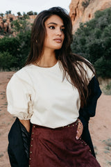 Aspen Puff Sleeve Top in Ecru FINAL SALE