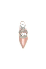 Nude Pink Womens Shoes with Silver Accents
