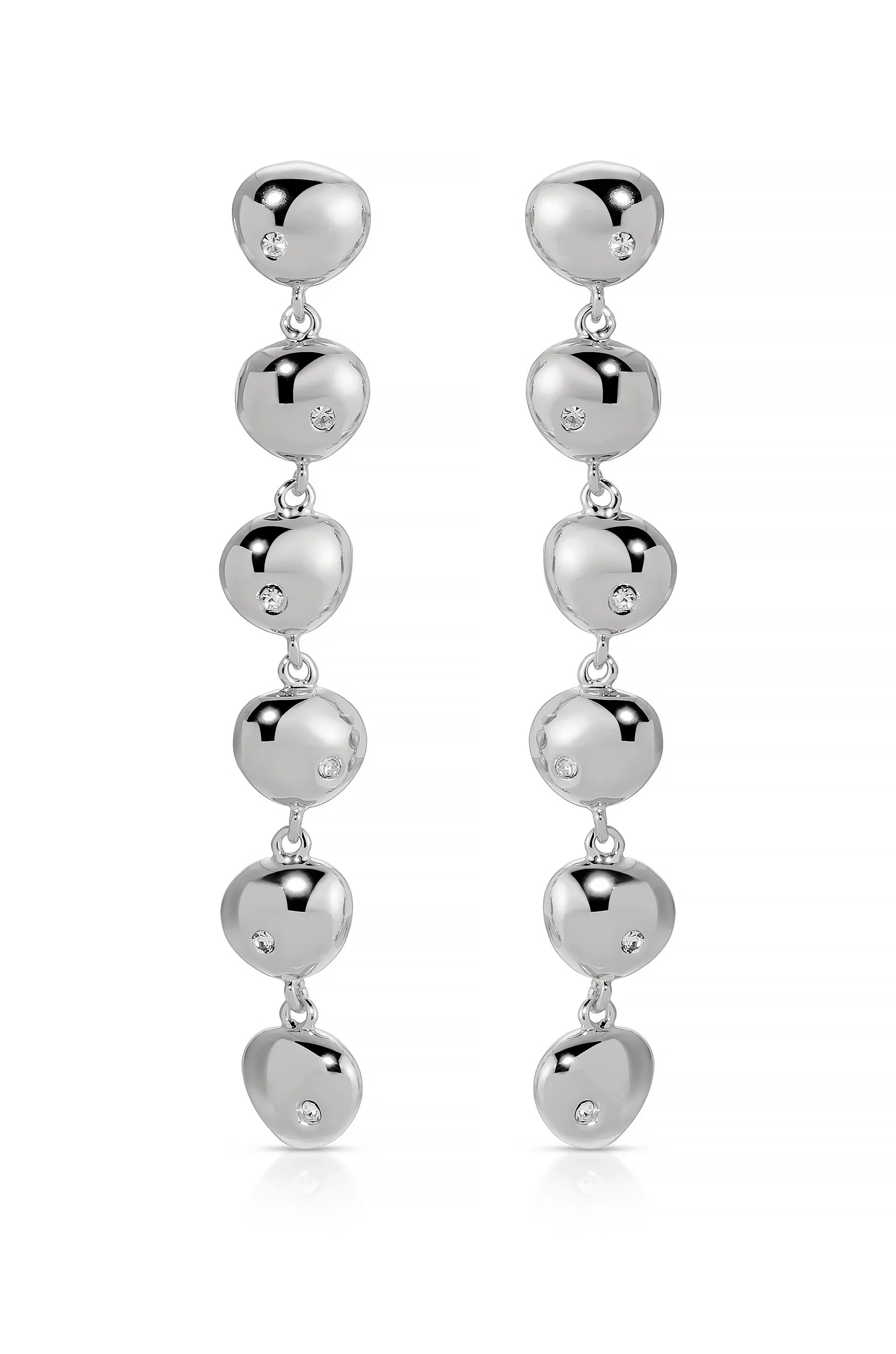 Polished Pebble Linear Dangle Earrings