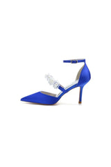 Flower Pearl Strap Pointed Toe High Heels