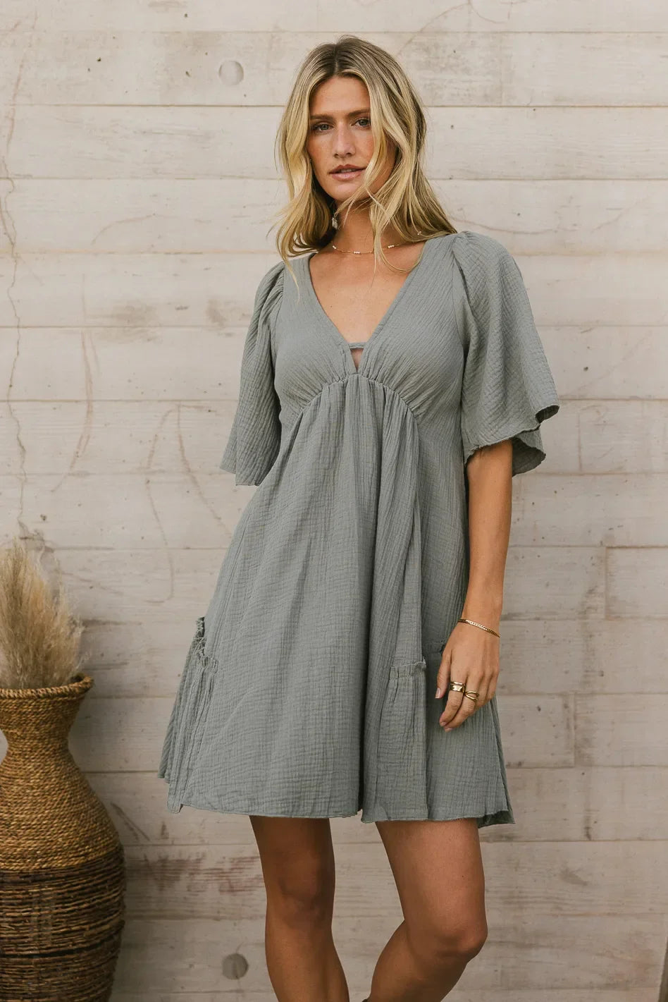 Slow It Down Mini Dress in Sage FINAL SALE