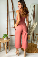 Brick Jumpsuit With Cut Out