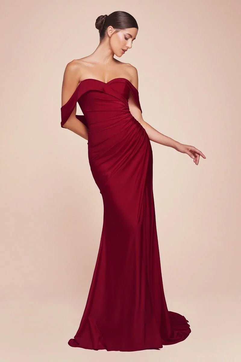 FREYA GOWN OFF THE SHOULDER STRETCH SPANDEX DRESS