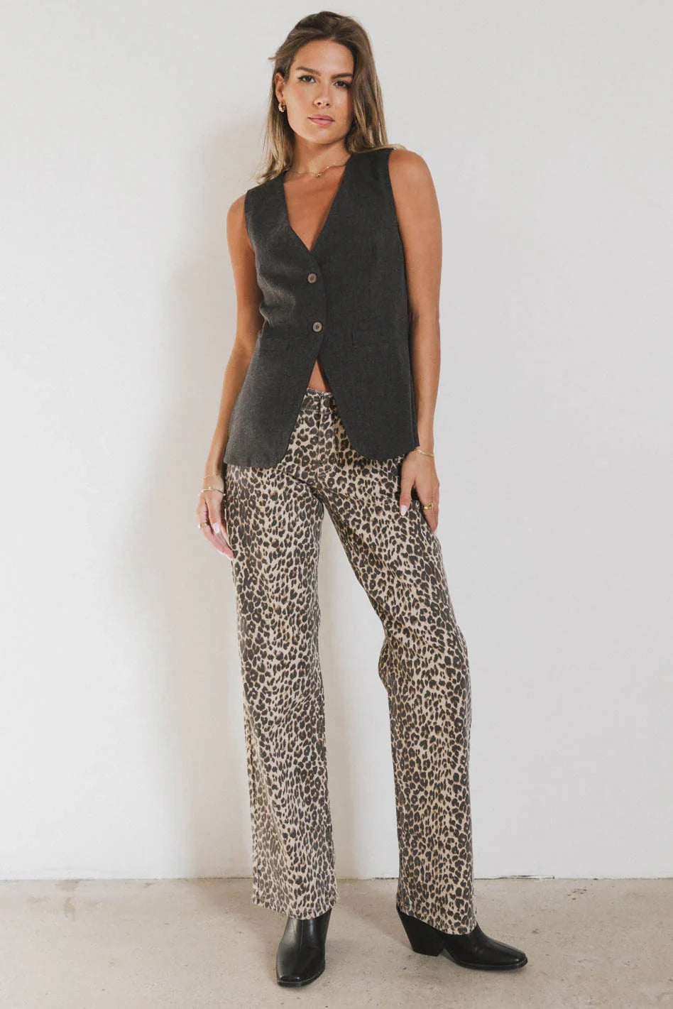 Marshall Straight Leg Jeans in Leopard