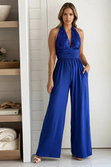 Royal Blue Sequined Top Jumpsuit