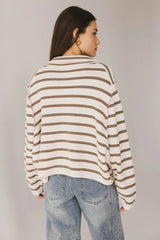 Harper Striped Cardigan in Olive FINAL SALE
