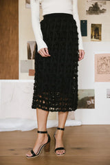 Open Cage Knit Skirt in Black FINAL SALE