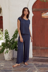 Jaylen Wide Leg Pants in Navy FINAL SALE