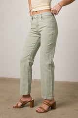 Nyla Straight Leg Jeans in Sage FINAL SALE