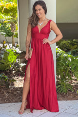 Port Maxi Dress With Side Slit