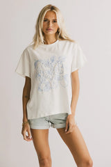 Citrus Embroidered Tee in Blue