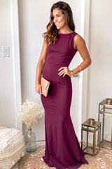 Burgundy Maxi Dress With Bow Detail