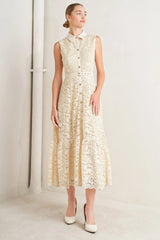PURELY ROMANTIC LACE MIDI DRESS