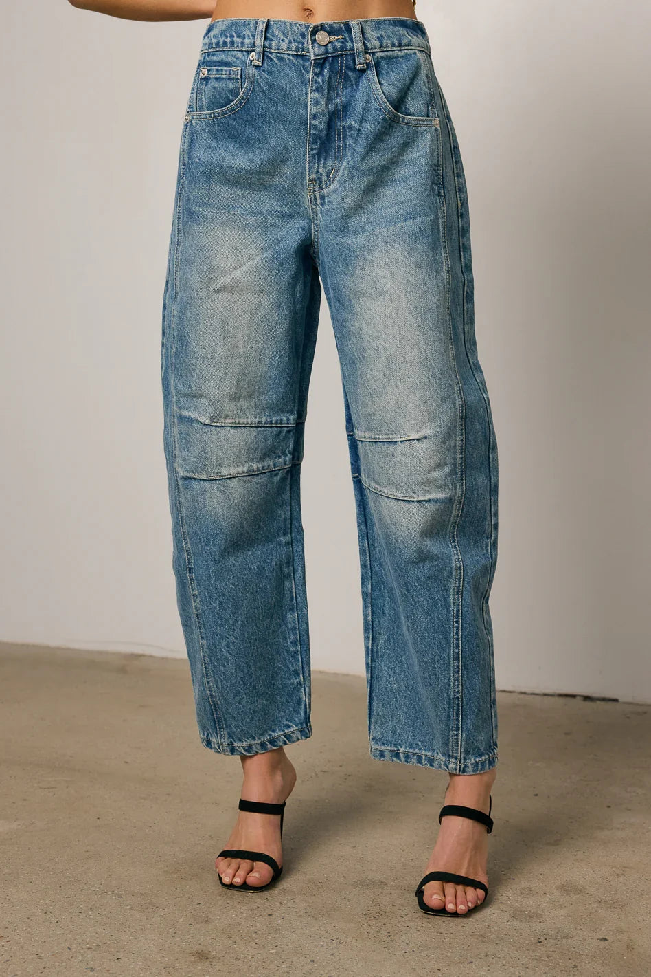 Lisette Barrel Jean in Medium Wash FINAL SALE