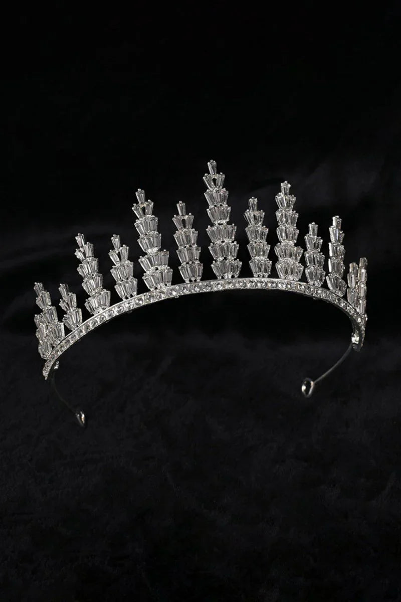 Silver Crystal Tiara For Women