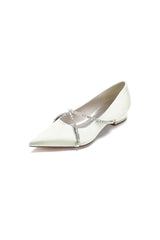 Pointed Toe Rhinestone Strap Kitten Heels